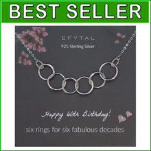Load image into Gallery viewer, Timeless 925 Sterling Silver Necklace with Unique Six Circles for 60th Birthdays