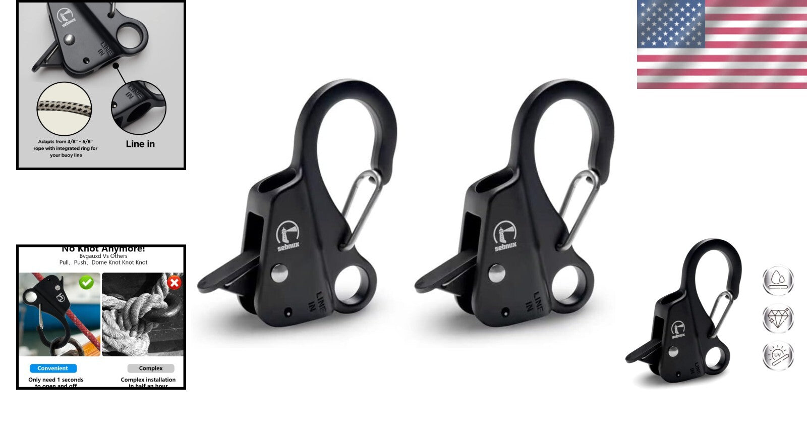 Quick Release Boat Fender Clips - Reliable Docking Solution for Marine Use