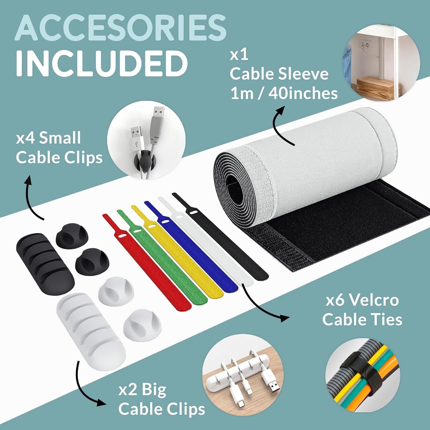 Large and Medium Wood Cord Organizers - Hide Wires with Rustic Elegance