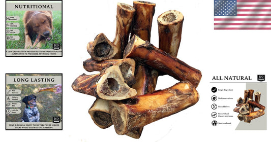 All Natural Single Ingredient Beef Marrow Bones - 10 Pack for Aggressive Chewers