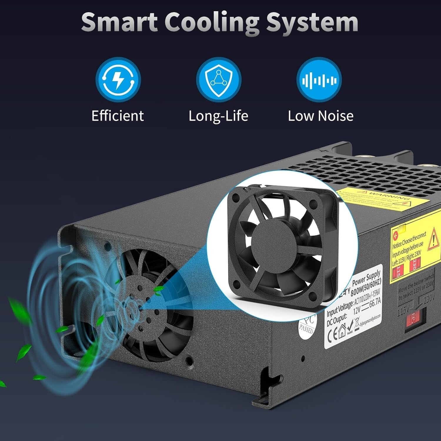 Adjustable Power Supply 12V DC Converter, 83.4A Max for LED Strips & More