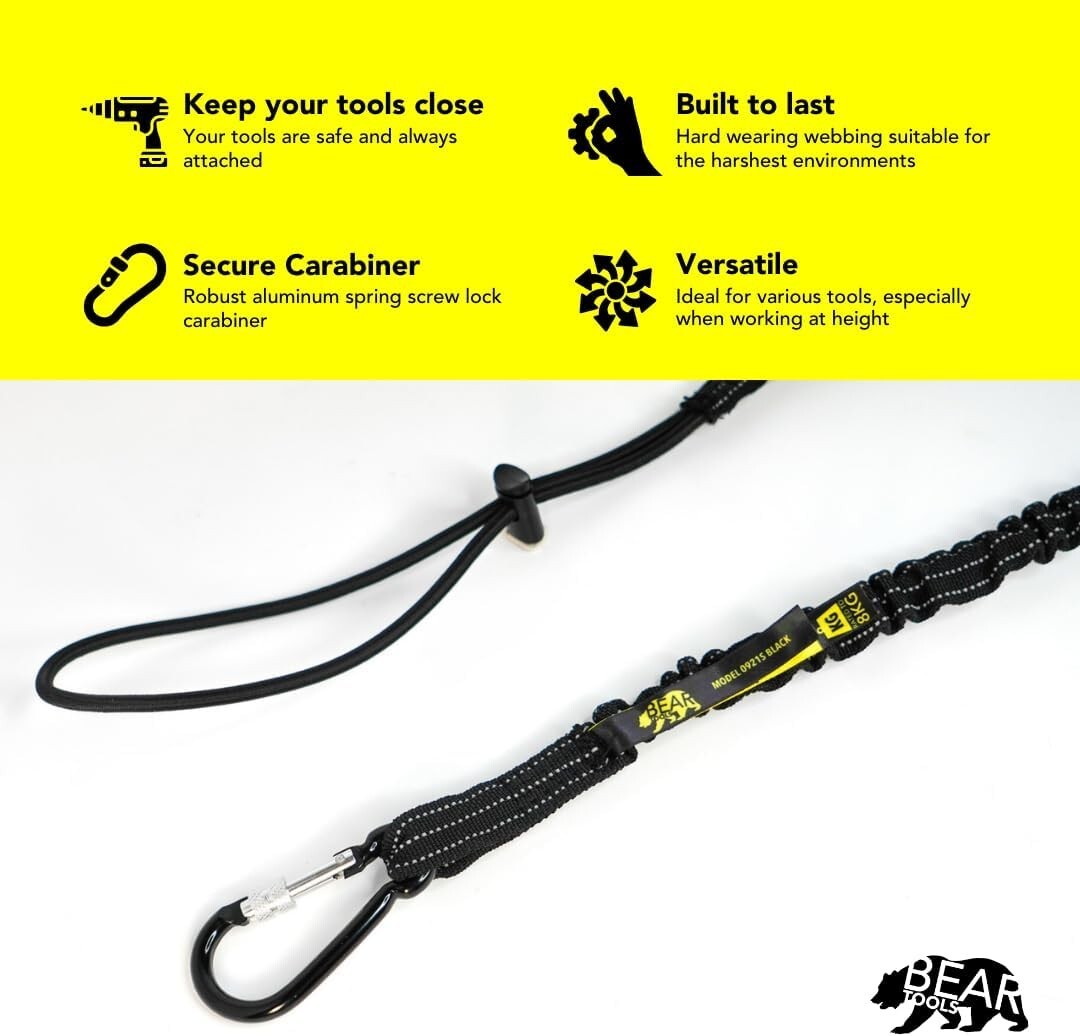 Durable Tool Safety Lanyard 50-Pack with Reflective Stitching & Carabiner