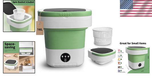 Foldable 3 Mode Mini Washer with Spin Basket – Perfect for Travel & Apartments