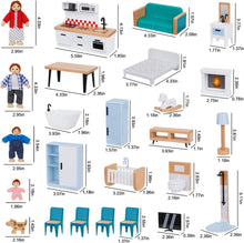 Load image into Gallery viewer, Complete Dollhouse Accessories with Family and Dog - Imaginative Play Set