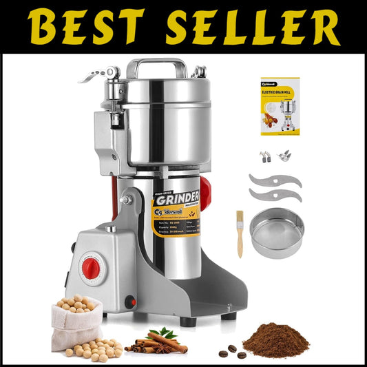 300g Commercial Spice & Grain Grinder - 220V Swing Design with Auto Protection