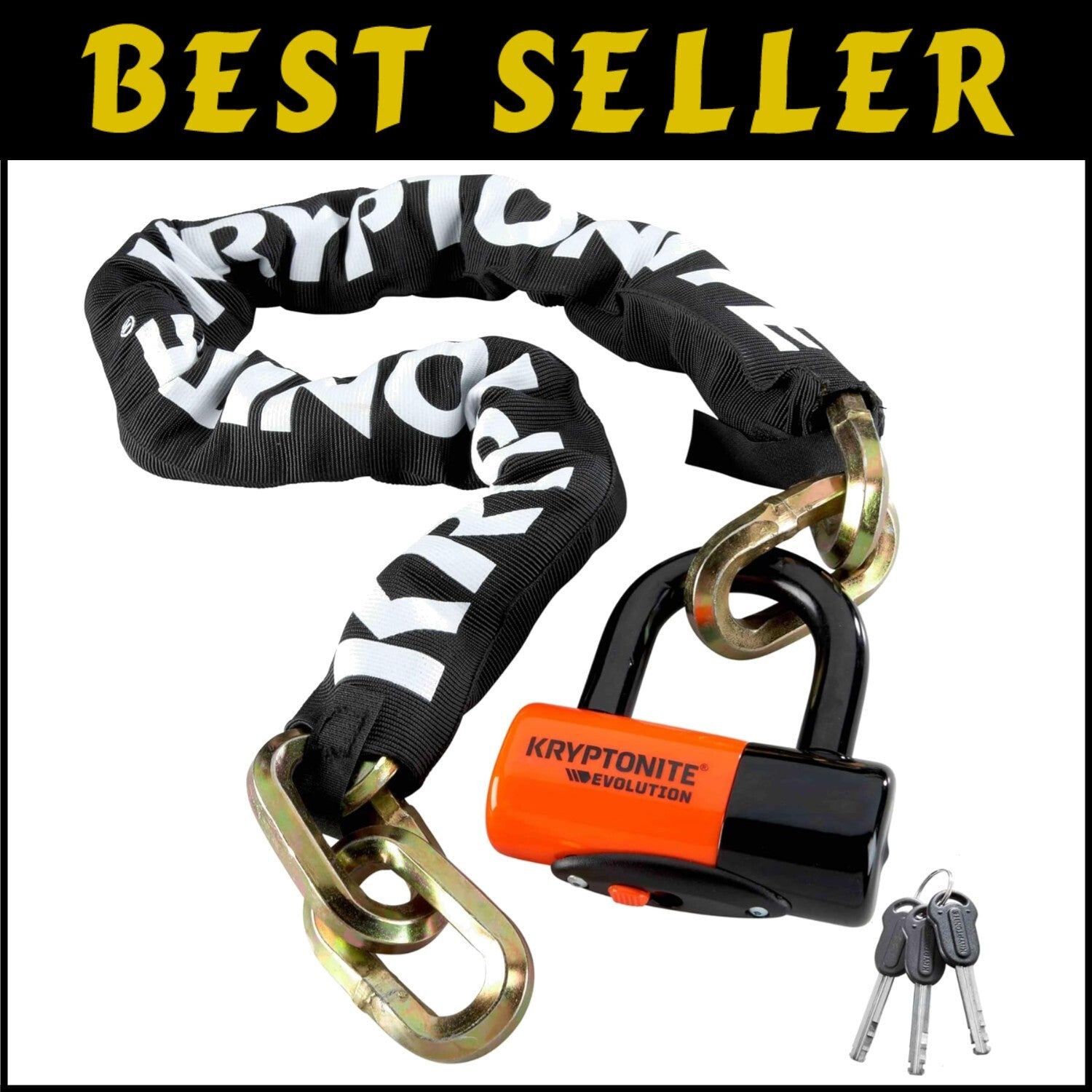 Kryptonite New York 1210 Heavy Duty Bike Chain Lock with Disc Lock Security