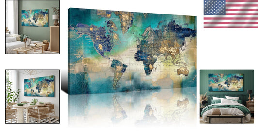 Captivating 24x48 World Map Canvas Wall Art - Perfect for Living Room & Office