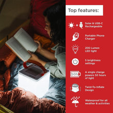 Load image into Gallery viewer, Compact Solar Lantern &amp; Phone Charger - Ultimate 2-in-1 Waterproof Travel Light