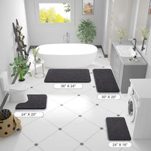 Load image into Gallery viewer, Plush Chenille Bath Mat 59x20 - Non-Slip &amp; Water Resistant for Modern Homes