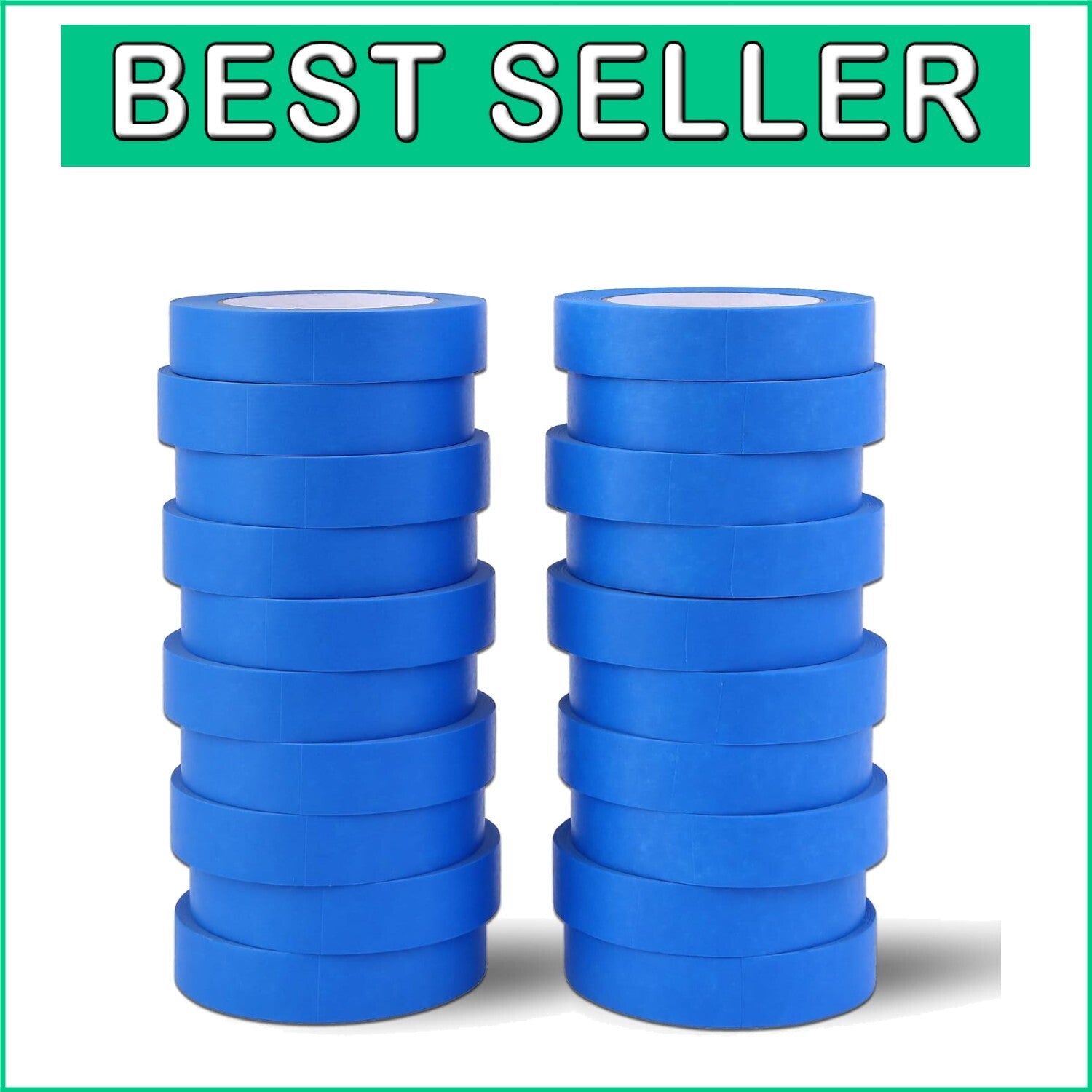 Bulk Blue Painters Tape - 1 Inch Wide, 55 Yards x 20 Rolls for Multiple Projects
