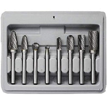 Load image into Gallery viewer, High-Quality Carbide Burrs Set - 8 Double Cut Tools for Woodworking &amp; Metalwork