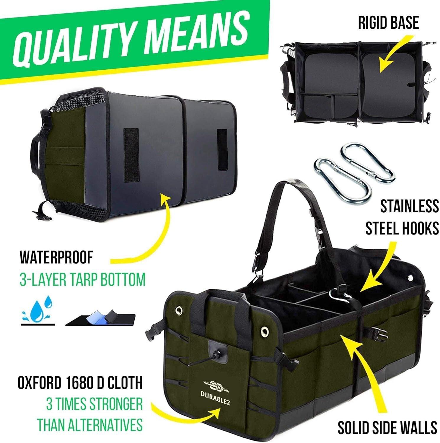 Premium Collapsible Organizer for Trucks, SUVs, and Sedans - 2.5 Cu Ft Capacity