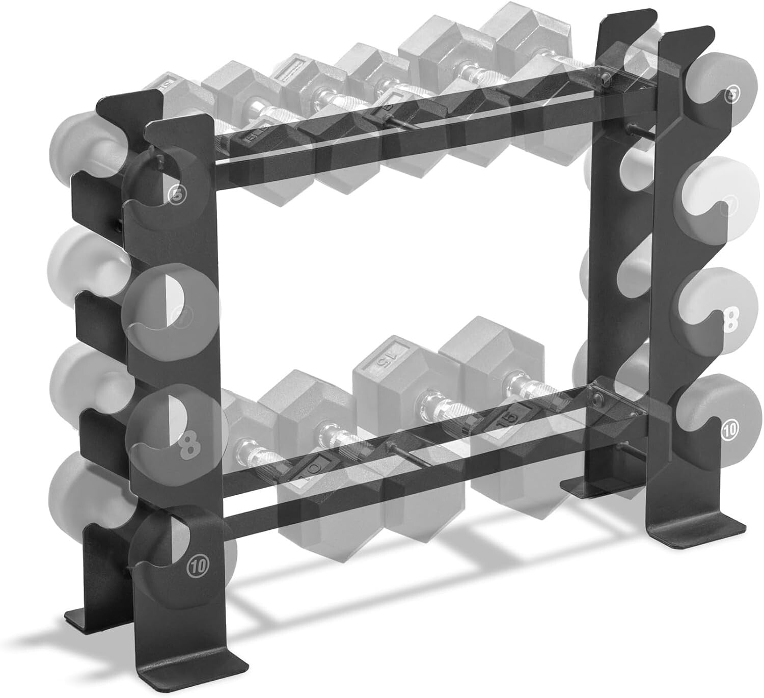 Ergonomic Steel Weight Organizer for Dumbbells & Kettlebells - 400 lb Capacity