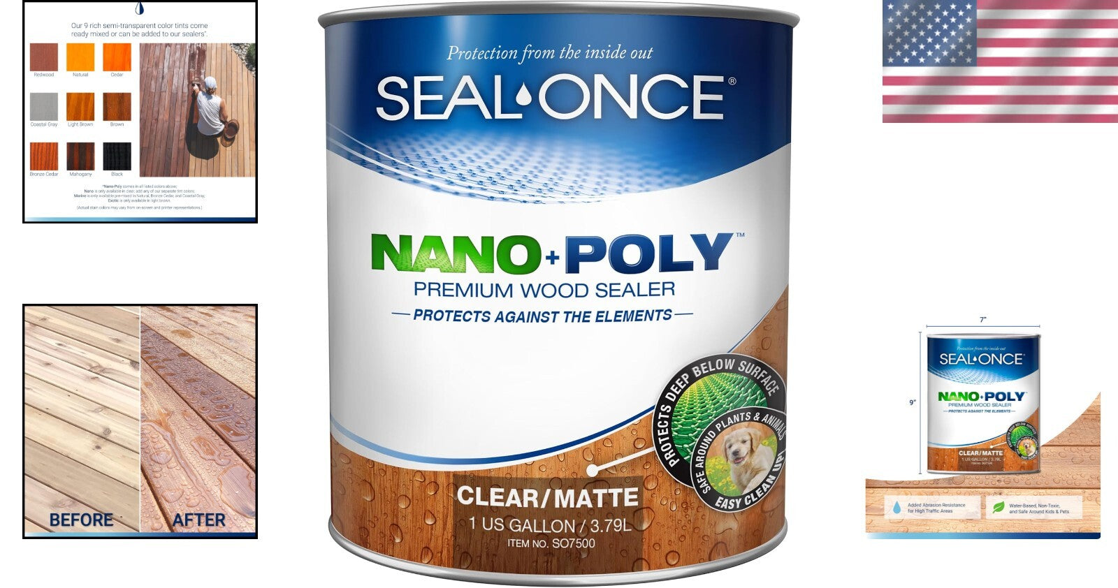 Clear Water-Resistant Polyurethane Wood Sealer for Floors & Furniture - 1 Gallon