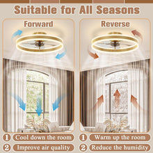 Load image into Gallery viewer, Modern 6-Speed Low Profile Ceiling Fan with LED Lights &amp; Dual Memory Function