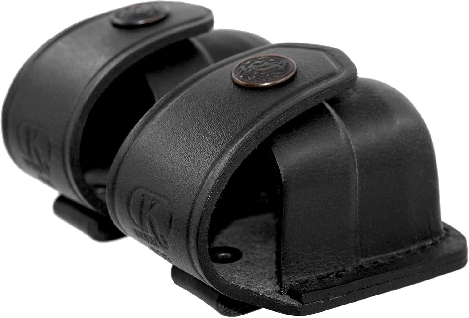 Genuine Cowhide Leather Double Speedloader Carrier for .38 Special & 357 Magnum