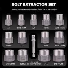 Load image into Gallery viewer, Professional Quality Bolt Extractor &amp; Drill Bit Set with Durable Storage Case