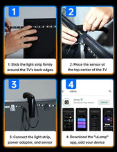 Load image into Gallery viewer, 18ft Cuttable Multicolor LED Backlight for 75-85 Inch TV with Smart Controls