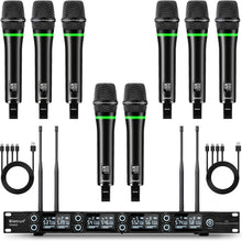 Load image into Gallery viewer, 8-Channel Rechargeable Wireless Microphone System for Professional Sound Quality