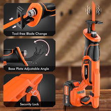 Load image into Gallery viewer, Effortless Cutting with Cordless Brushless Saw: Includes 8 Blades &amp; Fast Charger