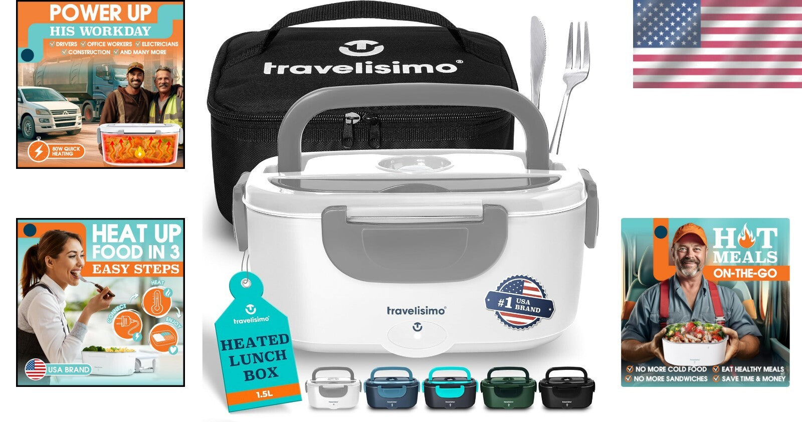 Versatile 80W Electric Lunch Box for Men & Women - Ideal for On-the-Go Dining