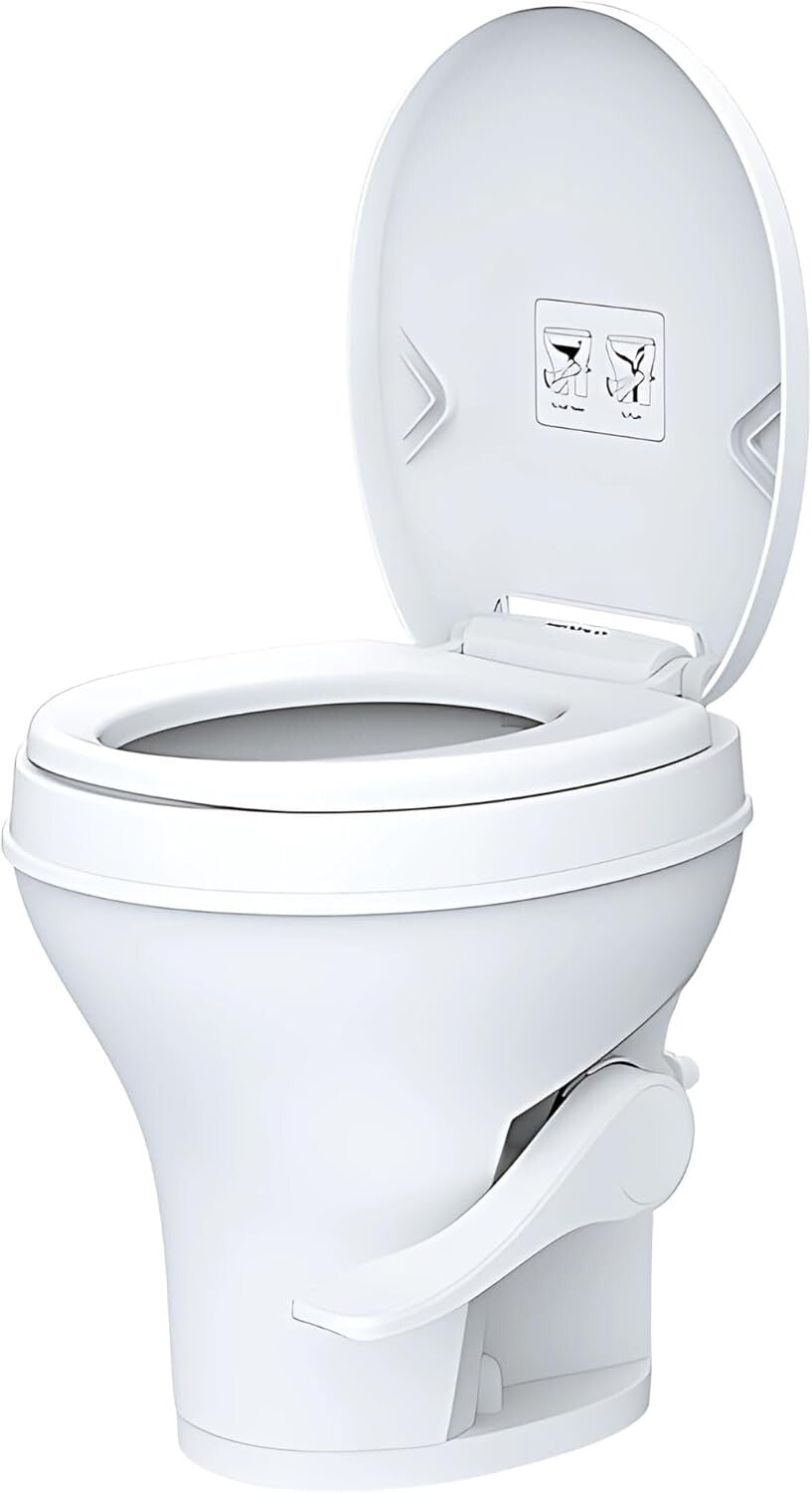 Durable 18.5” Gravity Flush Toilet for RVs with Quick Installation Features