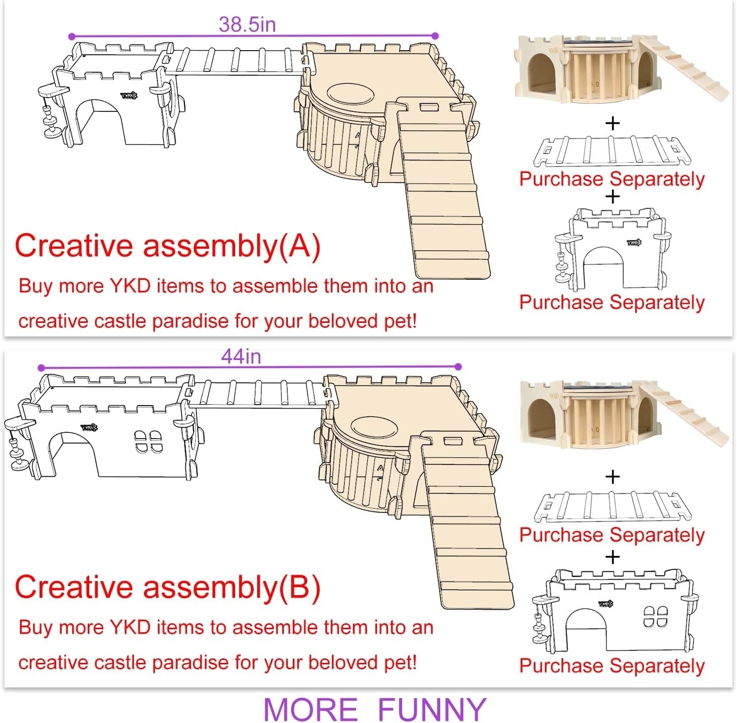 Multi-Entry Wooden Hideout for Guinea Pigs, Rabbits, Hedgehogs - Cozy Retreat
