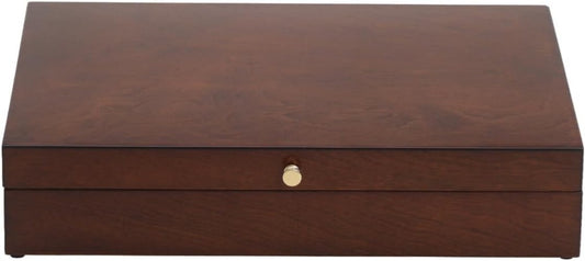 Slimline Mahogany Flatware Chest with Hinge - Ideal for Tarnish-Free Storage