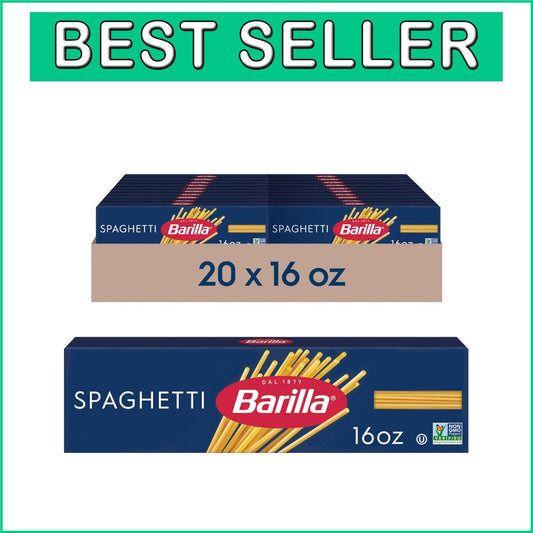 Durum Wheat Semolina Barilla Spaghetti Pasta, 16 oz. - 20-Pack, Easy Storage