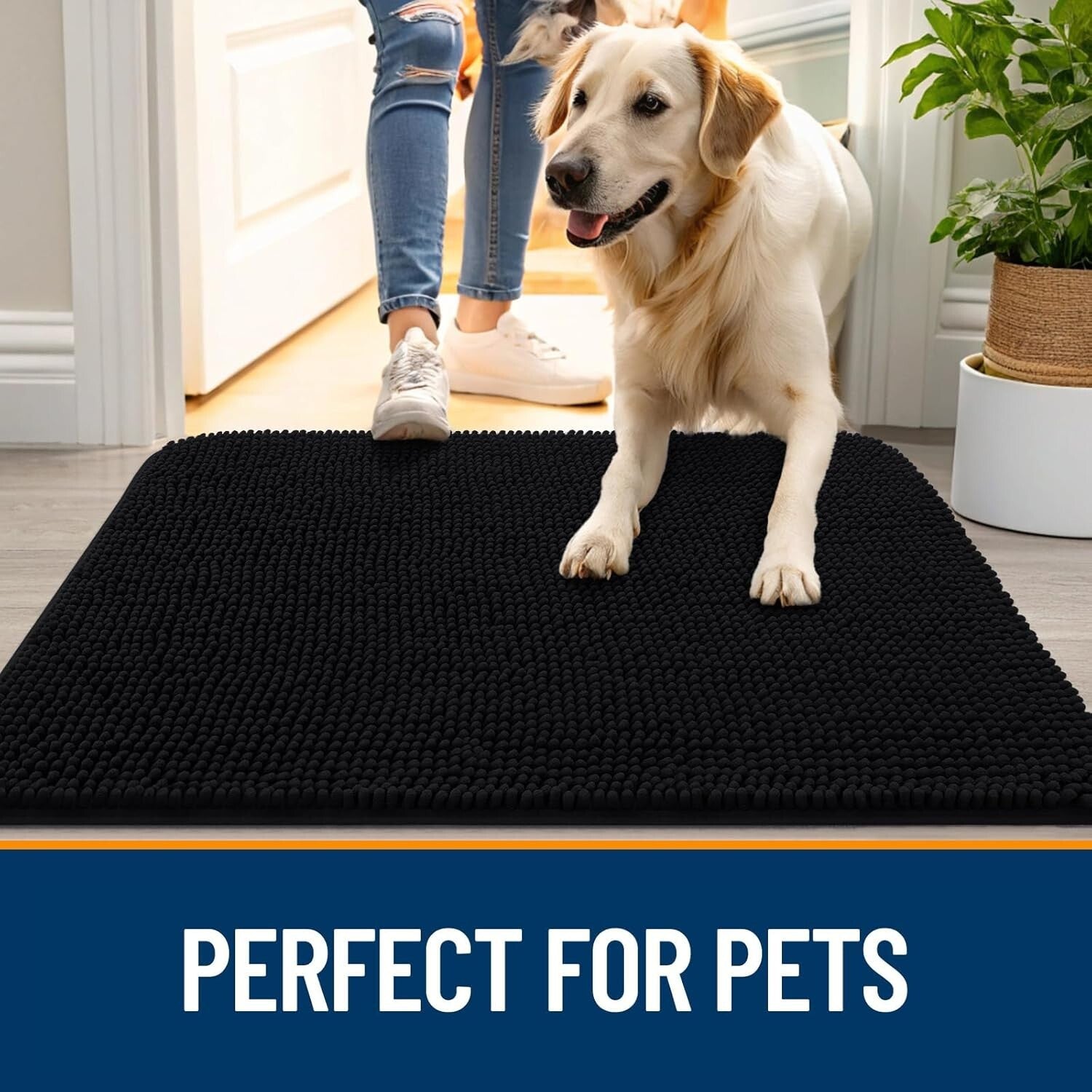 Versatile Absorbent Dog Mat 59x35 - Stylish Indoor Entryway Solution