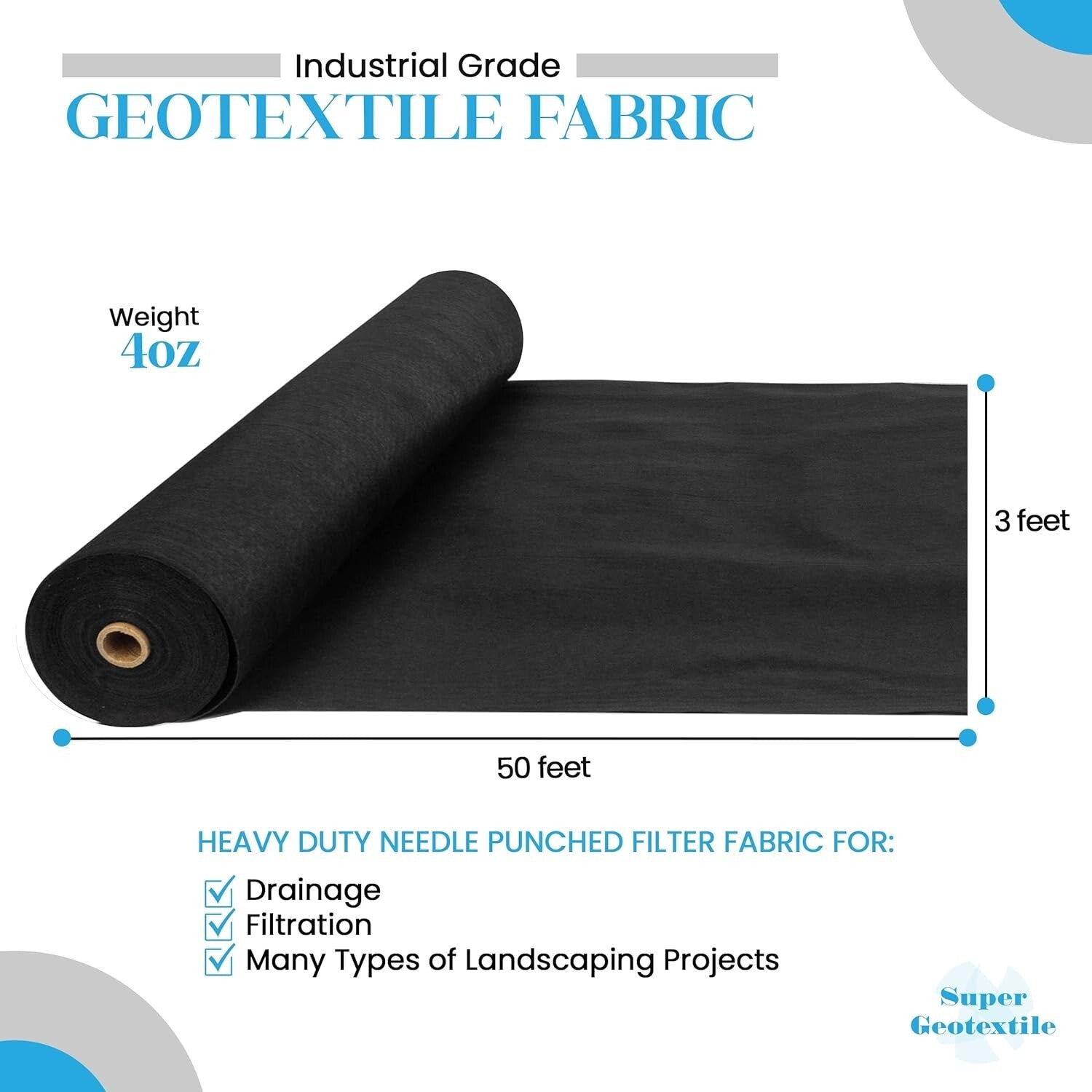 4 oz Heavy-Duty Non-Woven Geotextile: Durable Fabric for Landscaping Projects