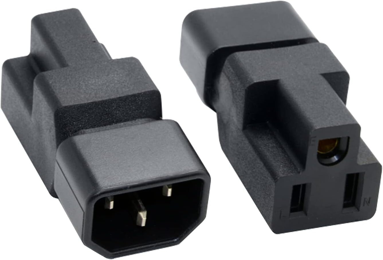 10 Pack C14 Male to NEMA 5-15R Female Power Plug - Reliable & Durable Connection