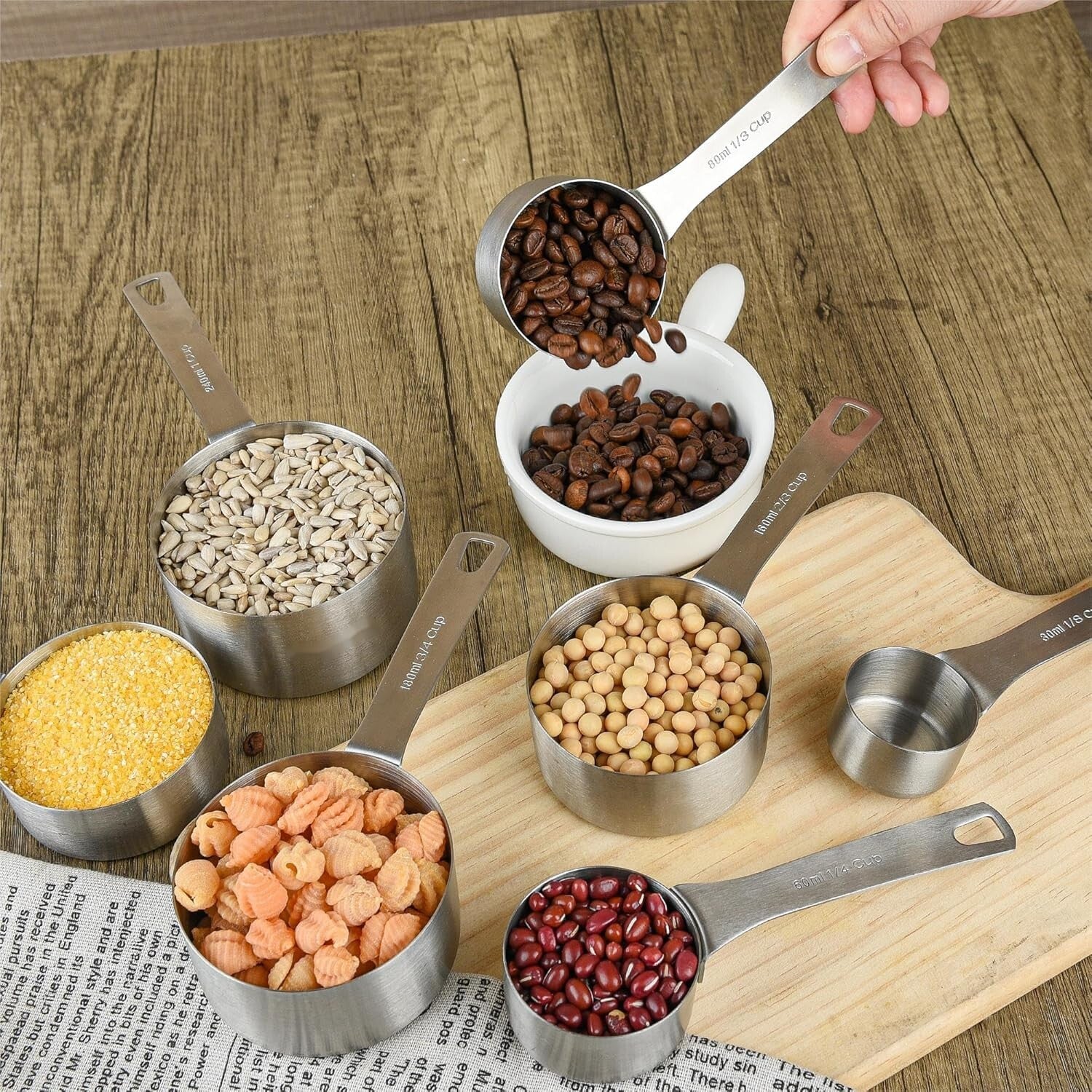 Eco-Friendly Stainless Steel Measuring Cups Set - 19 Pieces for Precise Cooking