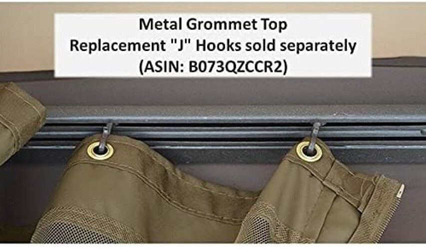 Durable Outdoor Curtain Set for 10x12 Gazebos - Water-Repellent & Stylish Beige