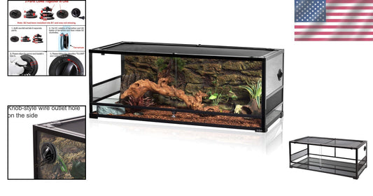 Durable Tempered Glass Terrarium for Reptiles - Easy Clean & Knock-Down Design