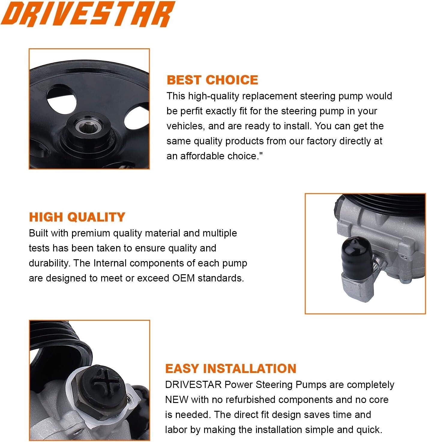 Premium Power Steering Pump Replacement for Select 2007-2012 Mercedes-Benz