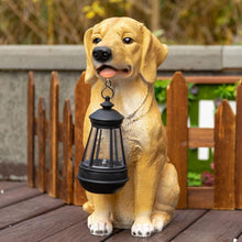 Load image into Gallery viewer, Delightful Solar Dog Outdoor Statue - Resin Garden Decor with Light Feature