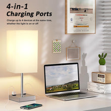 Load image into Gallery viewer, Stylish Touch Night Lamp with USB &amp; AC Outlets - Perfect for Bedroom or Office