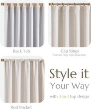 Load image into Gallery viewer, Chic 100x84 Linen Blackout Curtains with Gray Light-Blocking, Easy Hang Design