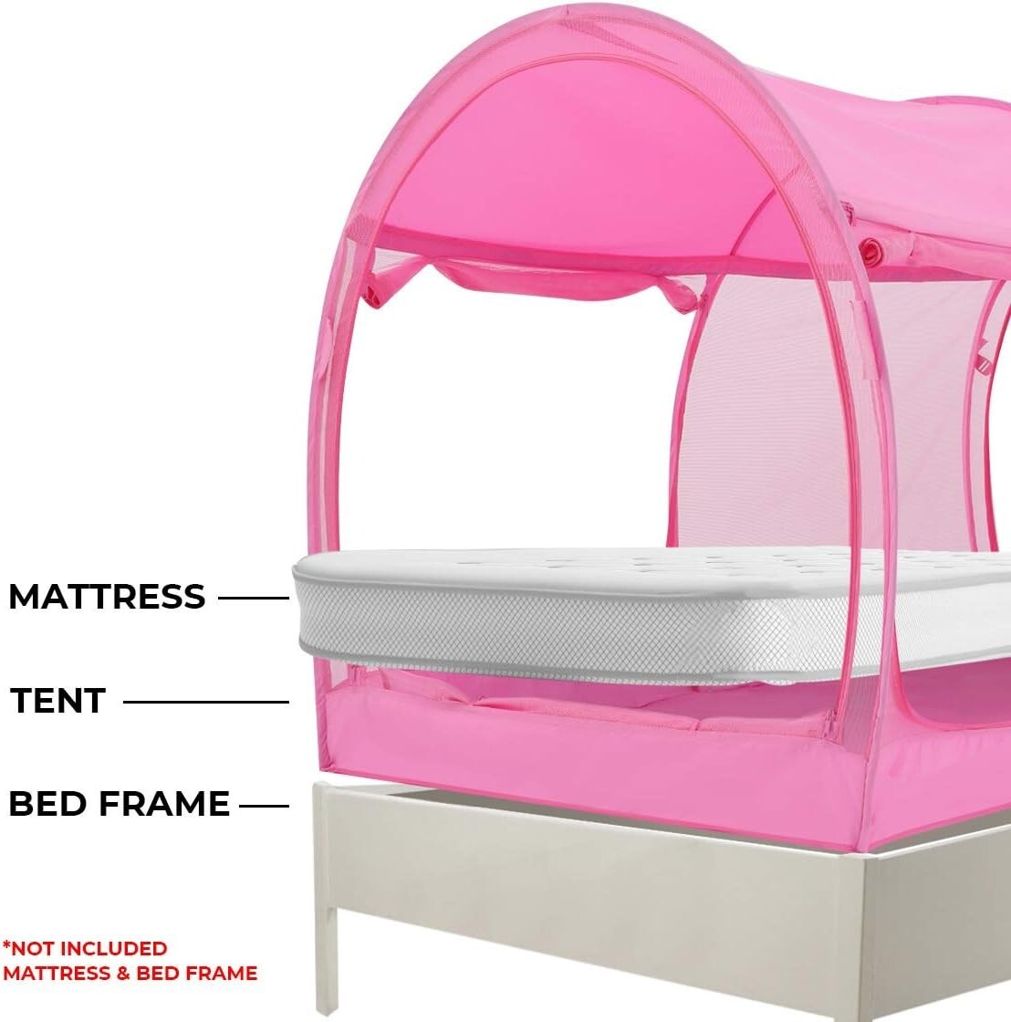 Dream Tent for Twin Beds - Lightweight Indoor/Outdoor Canopy with Zipped Doors