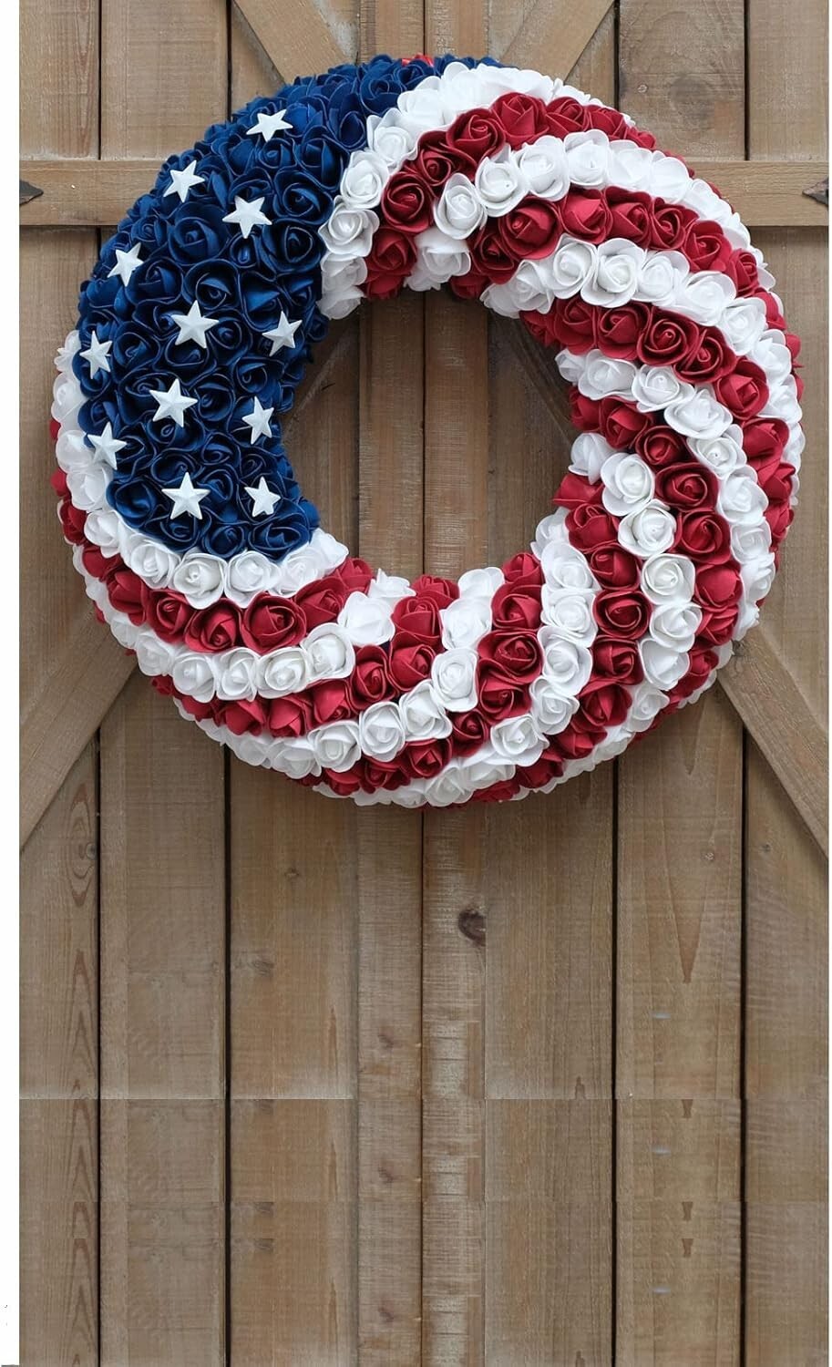 Stunning Handcrafted 18-Inch Patriotic Wreath - Perfect for Memorial Day