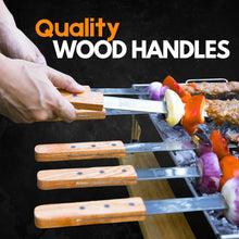 Load image into Gallery viewer, Premium 8-Piece Kabob Skewers Set - Durable Stainless Steel with Handy Carry Bag