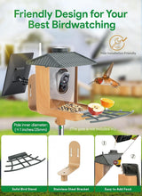 Load image into Gallery viewer, Solar Powered Bird Feeder with AI Camera - Capture Bird Moments in 1080P HD
