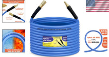 Load image into Gallery viewer, 3/8 in x 100 ft Flexible Air Hose with Quick Coupler - 300 PSI Performance Blue