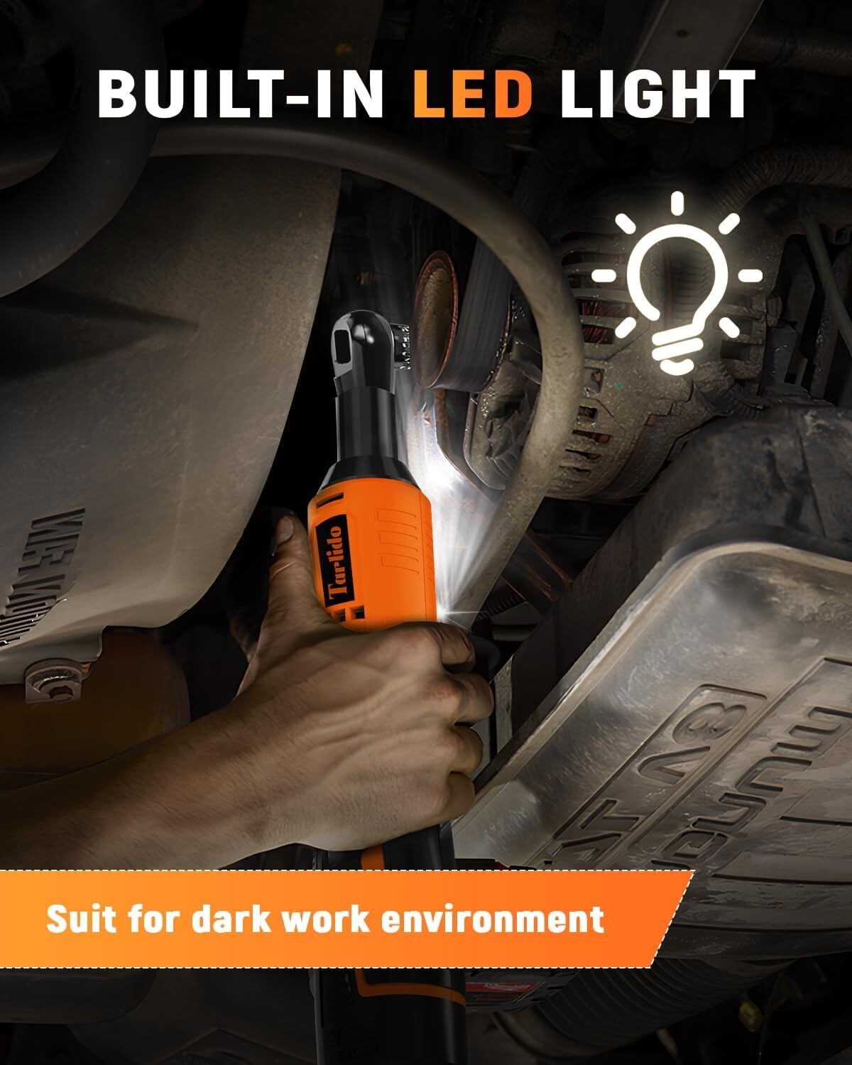 12V Battery-Powered Ratchet Wrench Set - 400 RPM with Safety Lock & Accessories