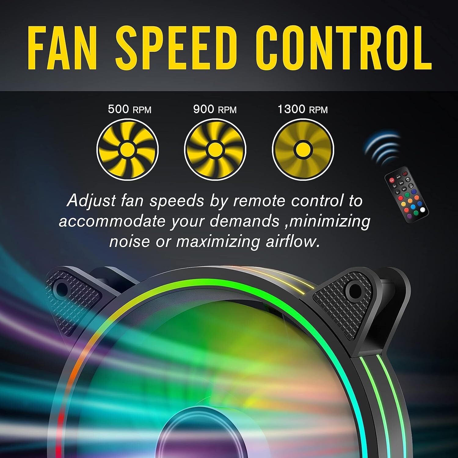 Effortless Cooling: 120mm RGB Case Fan Pack with Anti-Vibration & Remote Control