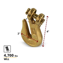 Load image into Gallery viewer, Industrial Grade Clevis Grab Hooks for 5/16 Chains - 10 Pack, 4,700 lb Capacity