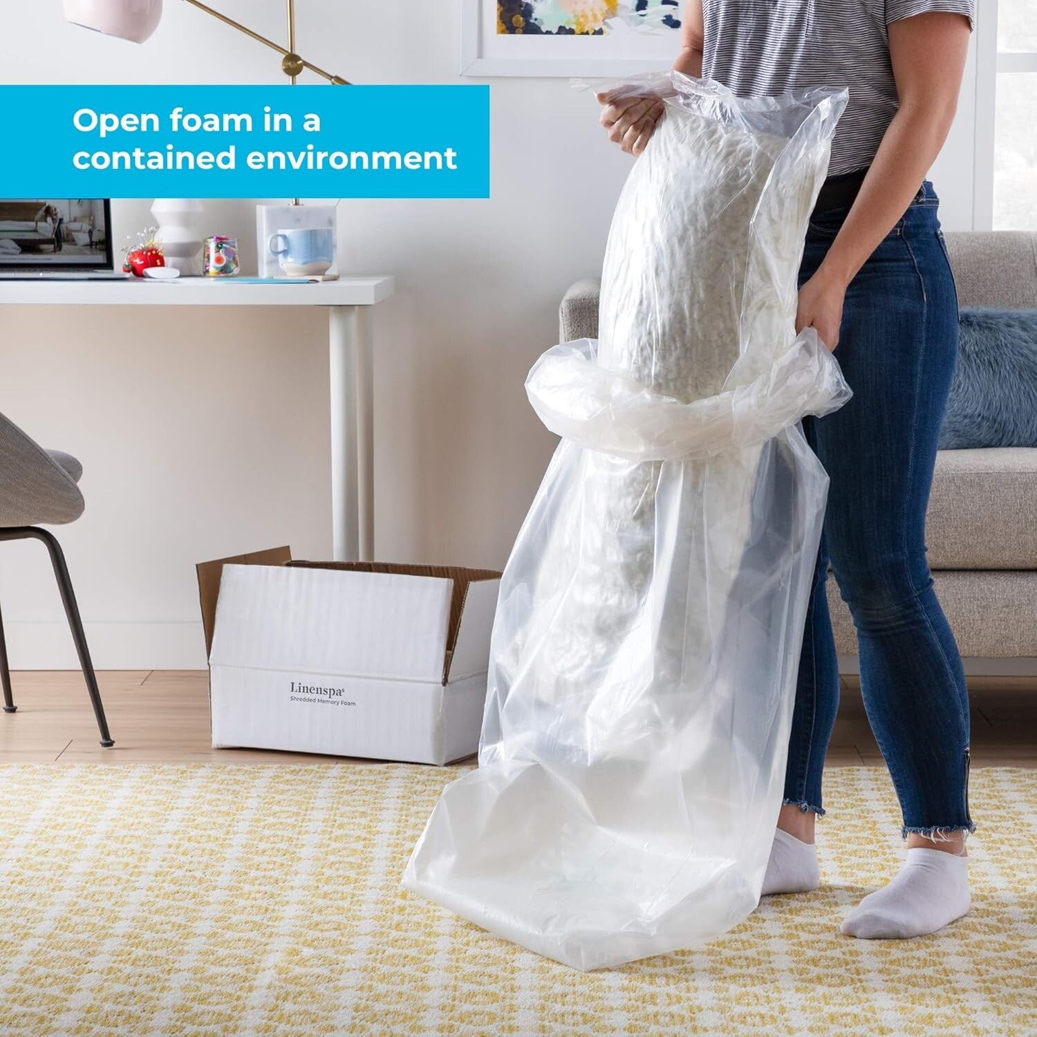 CertiPUR-US Certified White Memory Foam - Versatile Craft & Furniture Fill