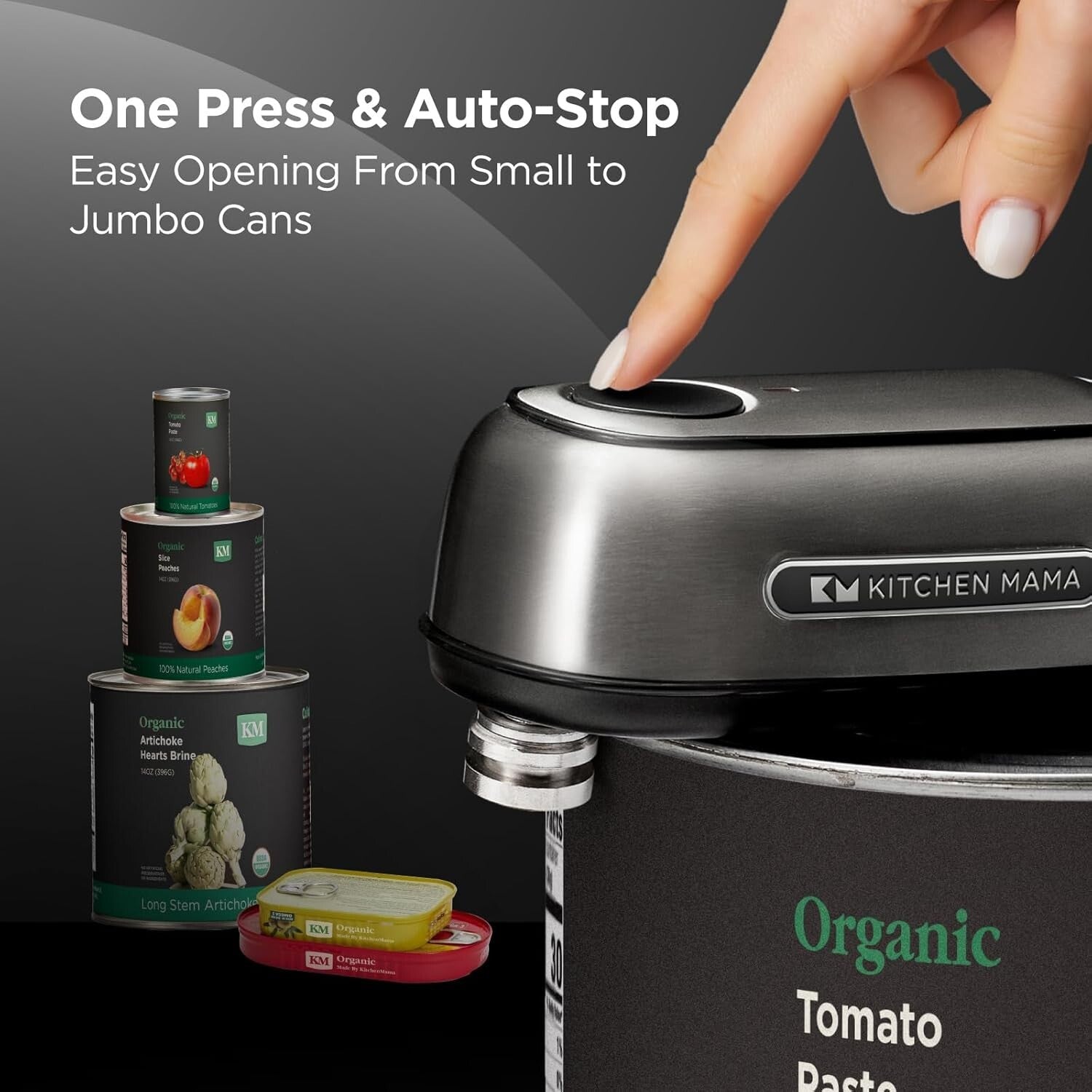 Professional-Grade Automatic Can Opener for Large Cans - Compact & User-Friendly
