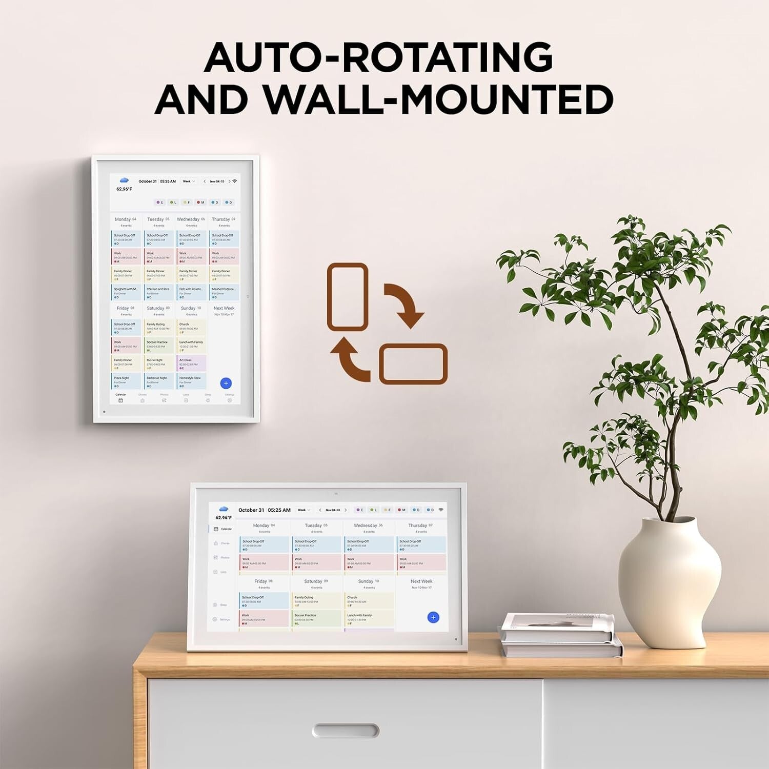 Multi-Functional 15.6'' Smart Family Calendar & Meal Planner with Remote Access